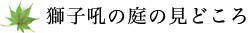 獅子吼の庭の見どころ